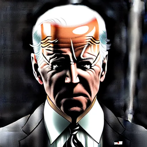 Image similar to Joe Biden looking sinister, by Tsutomu Nihei, highly detailed