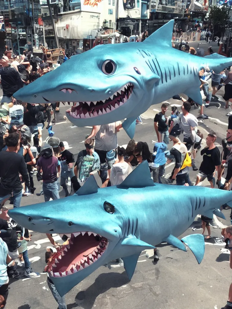 Image similar to giant street shark powering up