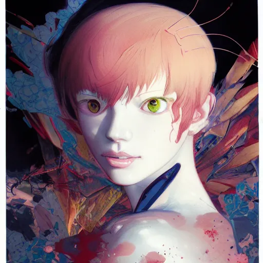 Image similar to prompt : blade character portrait soft light painted by james jean and katsuhiro otomo and erik jones, inspired by evangeleon anime, smooth face feature, intricate oil painting, high detail illustration, sharp high detail, manga and anime 1 9 9 9