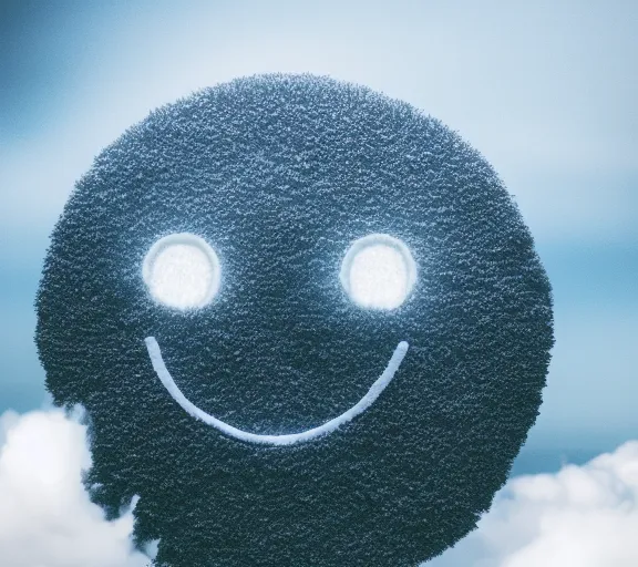 Prompt: a giant smiley face emoji engulfs a whole kingdom and reaches above the clouds. intricate. lifelike. soft light. sony a 7 r iv 5 5 mm. cinematic post - processing