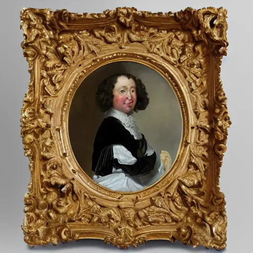 Prompt: a baroque frame made from cream in the style of willem de koonings thick brushstrokes