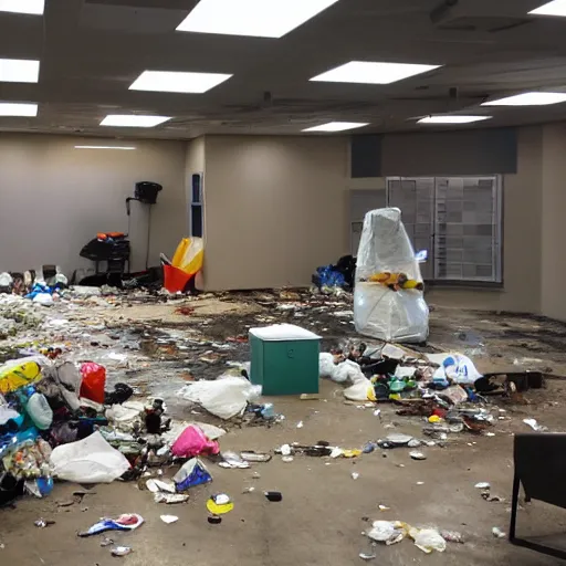Image similar to operating room covered with trash