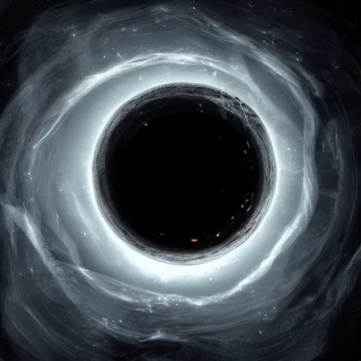 Image similar to artist's rendition of a black hole, 8 k, unreal engine render, highly detailed