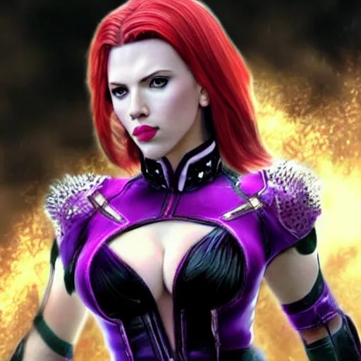 Image similar to Scarlett Johansson as Ivy Valentine from Soul Calibur