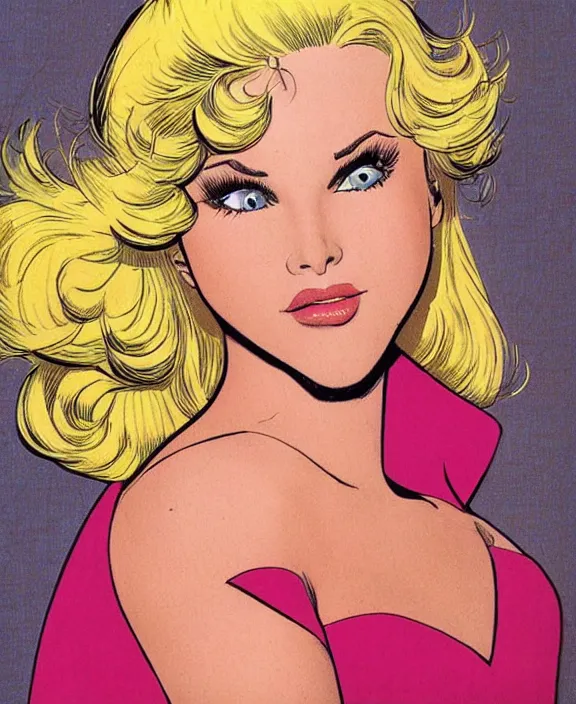 Prompt: a beautiful blonde girl by john romita sr.