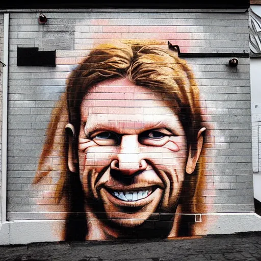 Prompt: Street-art painting of Aphex Twin in style of Banksy, photorealism