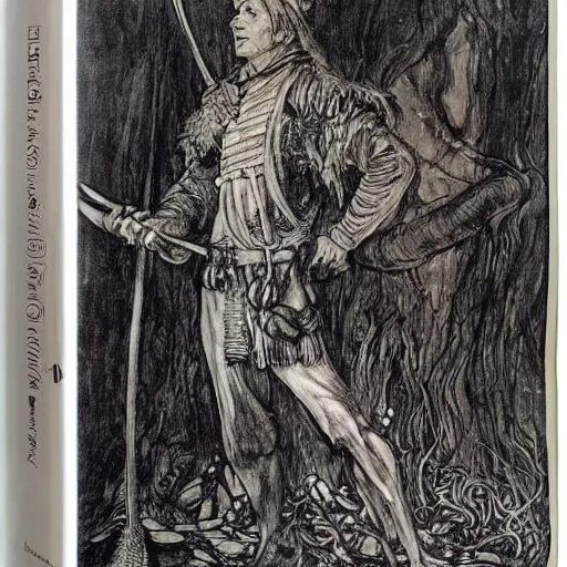 Prompt: pheasant holding a sword, swamp, by Auguste Rodin, by Irving Penn, illustrations by irish fairy tales james stephens arthur rackham, fairy tale illustrations, illustrations by Stephen Reid, Old School FRP, matt morrow art, old school dungeons and dragons