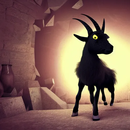 Prompt: a black goat in viva pinata, screenshot, xbox 3 6 0, 3 d art, cgstation