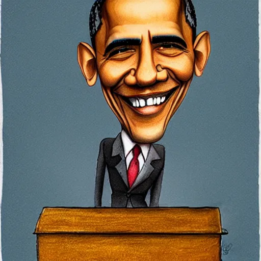 Image similar to a caricature of obama by alexander jansson