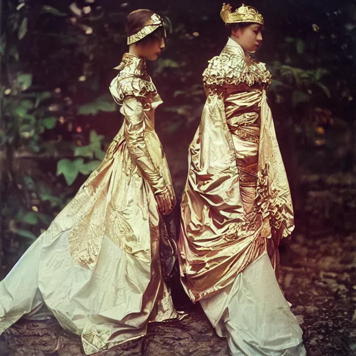 Prompt: future fashion, feminine, thailand, holy roman empire, 8 k, plate armor, nylon, neoprene, ektachrome, olympics, hd photography, award winning, stylish, optimistic, by alphonse mucha