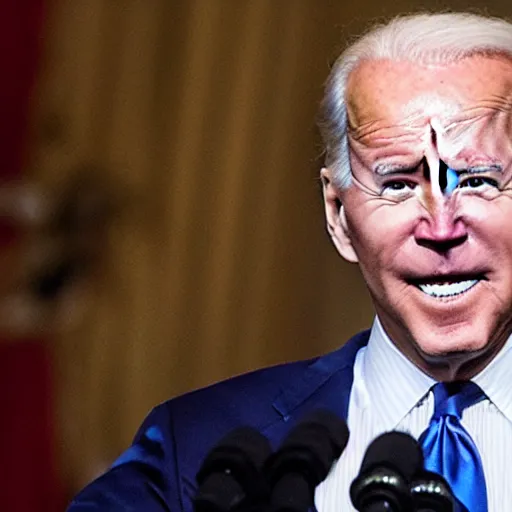 Image similar to Evil Joe Biden with Glowing Eyes