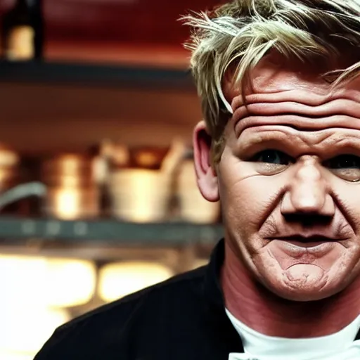 Image similar to Gordon Ramsay as a cyborg