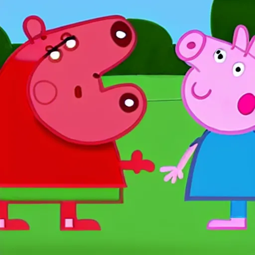 Prompt: An episode of Peppa Pig where Peppa Pig survives to a nuclear mushroom. The entire city is destroyed