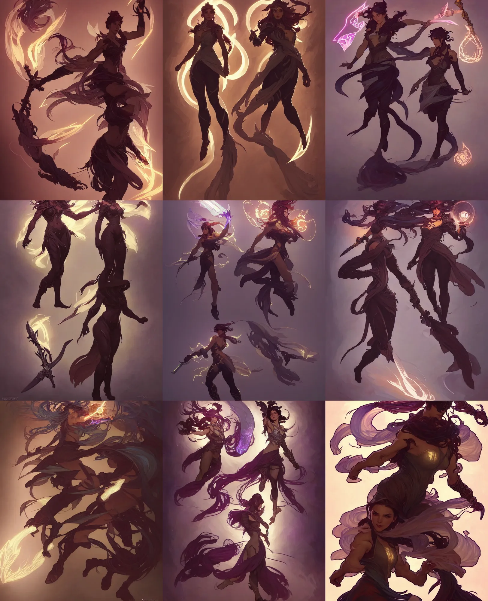 Image similar to a character concept art by illustrator at riot games, by artgerm, greg rutkowski and alphonse mucha. arcane!! dynamic pose, full body!! clear portrait of a league of legends hero!! fantasy weapon!! light effect. hyper detailed. glowing lights!! lineart. intricate, elegant, digital painting, artstation, smooth, sharp focus