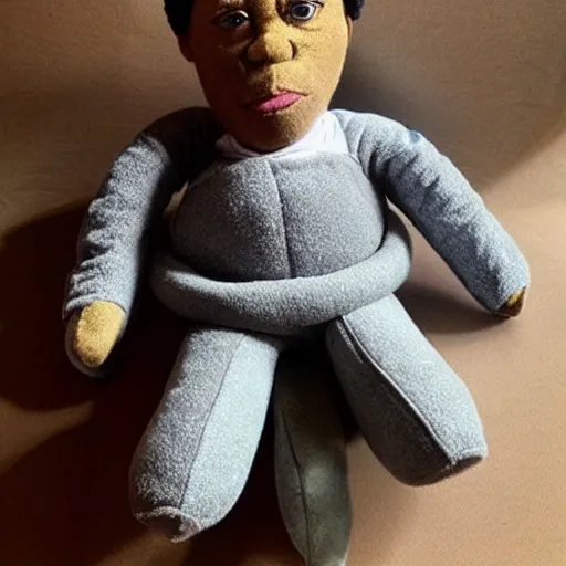 Prompt: “a plush doll of jay-z”