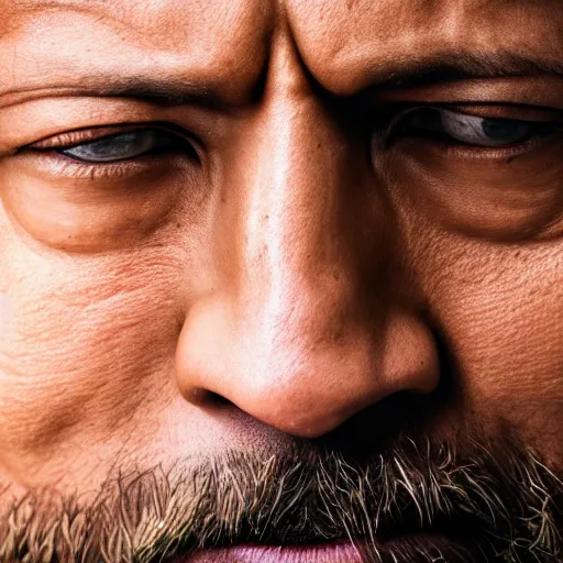 Image similar to close up photograph of very high on weed dwayne johnson, stoner eyes, dwayne johnson smoked weed, weed background, 8 k resolution