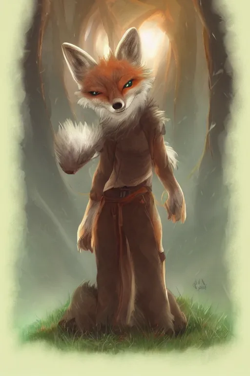 Image similar to an anthropomorphic medieval fox with a fluffy tail, backlighting, trending on artstation, digital art, furry art, trending on furaffinity, fantasy art, by kawacy