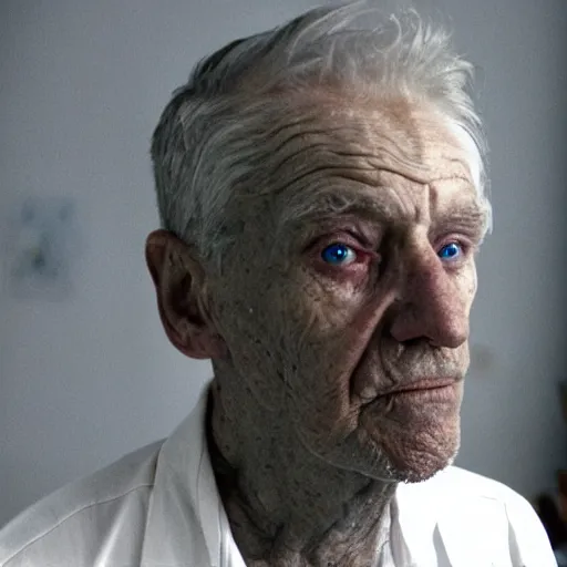 Image similar to a very ugly blue eyed old man