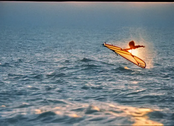 Image similar to windsurfer in the sunset in the 8 0's