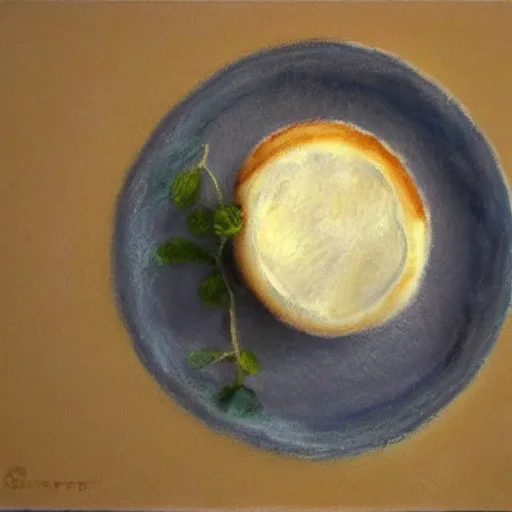 Image similar to beautuful pastel of a camembert in nyc, style of sempe,