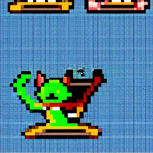 Image similar to cat fighter design , 24 Pixel art