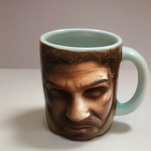 Image similar to a 3 d mug of a beautiful mug on a mug,