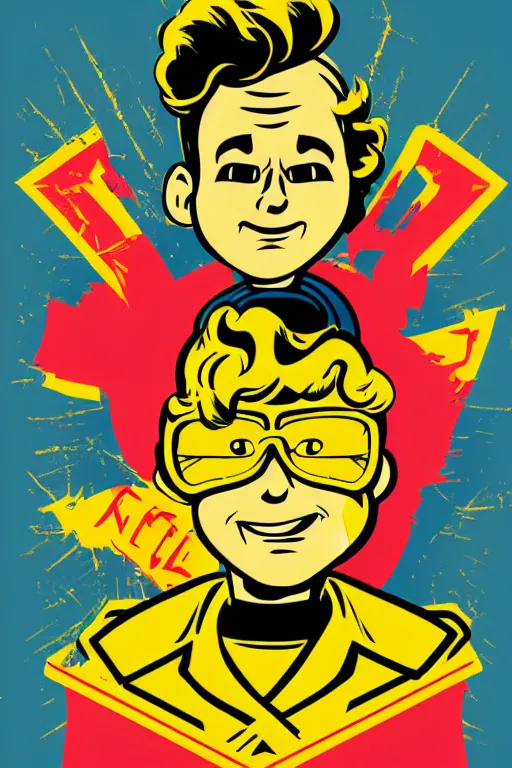 Image similar to fallout 7 6 retro futurist illustration art by butcher billy, sticker, colorful, illustration, highly detailed, simple, smooth and clean vector curves, no jagged lines, vector art, smooth andy warhol style