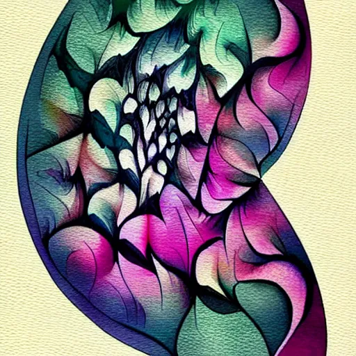 Image similar to Fractal Artwork in the style of Missy Gainer, deviantart, created in watercolor