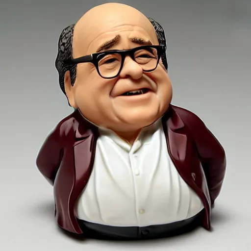 Prompt: Precious Moments cute porcelain figure of Danny Devito