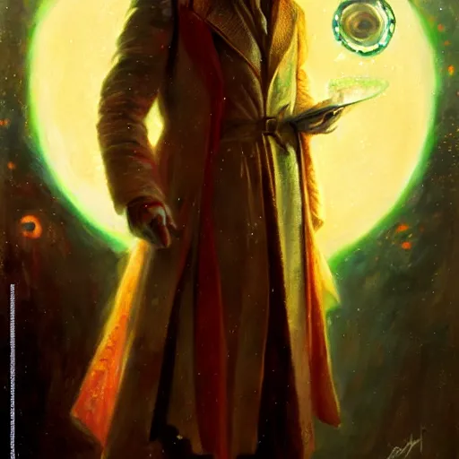 Image similar to david bowie as doctor who, radiant light, caustics, heroic, bright iridescent light, by gaston bussiere, bayard wu, greg rutkowski, maxim verehin