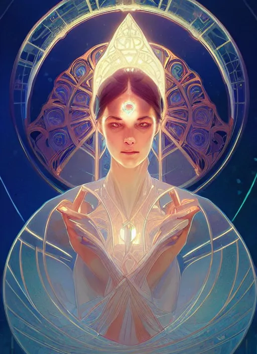 Image similar to symmetry!! water, glowing lights!! intricate elegant, highly detailed, digital painting, artstation, concept art, smooth, sharp focus, illustration, art by artgerm and greg rutkowski and alphonse mucha