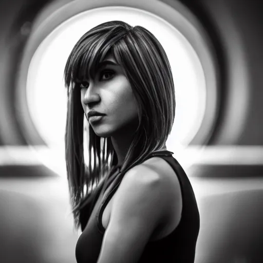 Image similar to Samus Aran, portrait, XF IQ4, 150MP, 50mm, f/1.4, ISO 200, 1/160s, natural light