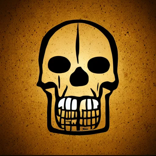 Image similar to skull shaped microphone vector logo for a death metal record label, golden ratio, HD 4K, Iconic