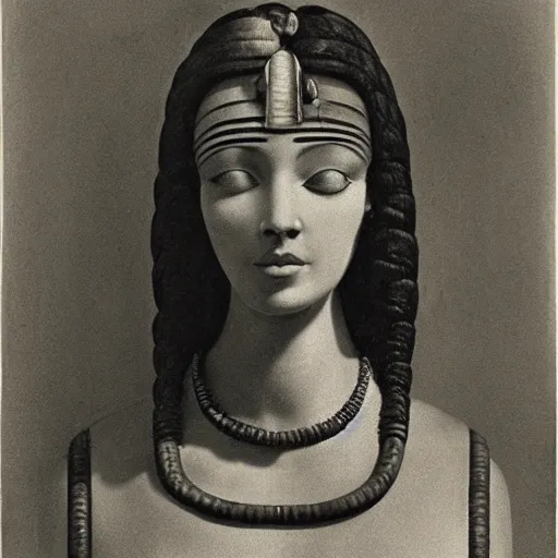Image similar to portrait of cleopatra, by karl blossfeldt
