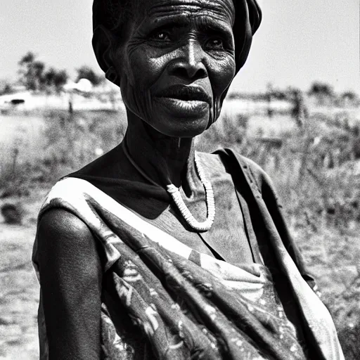 Prompt: photograph of an Ethiopian grandmother taken by Peter Lindbergh