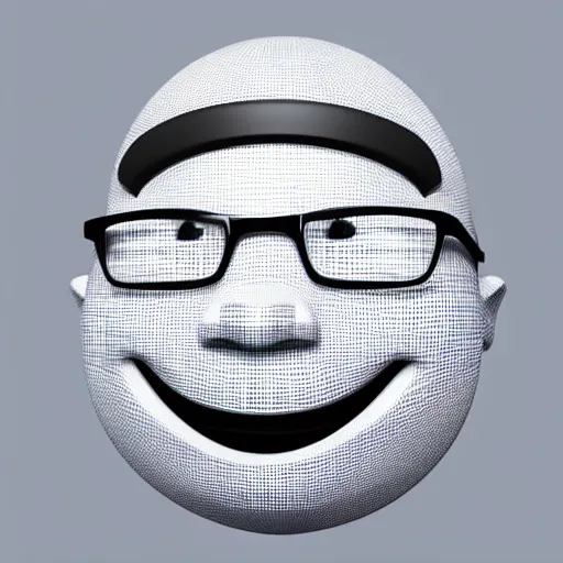 Prompt: 3d render of a nerd emoji, realistic, detailed, studio lighting, trending on art station, 8k