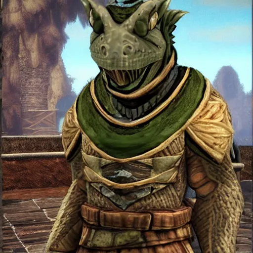 Prompt: argonian kajit merchant