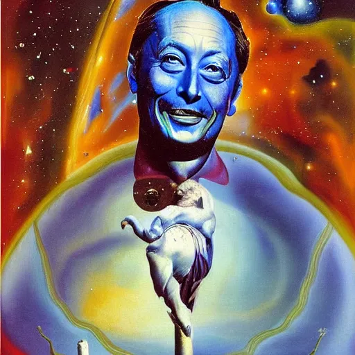 Prompt: The masterpiece painting of elon musk as a galaxy by salvia dali the second, salvador dali's much more talented painter cousin, 4k, ultra realistic