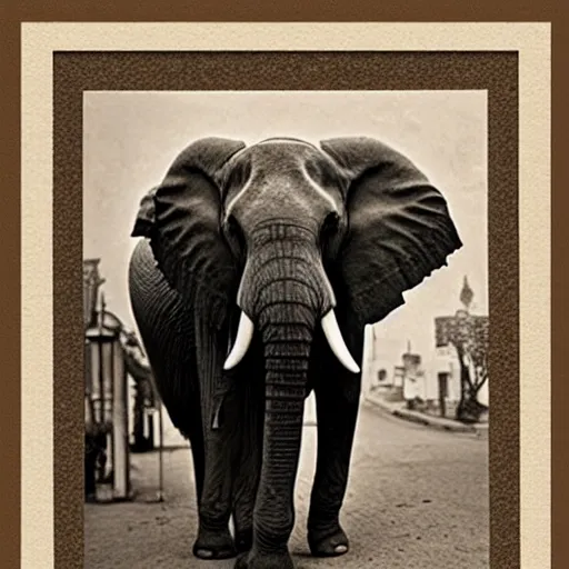 Image similar to art nouveau photo of an elephant