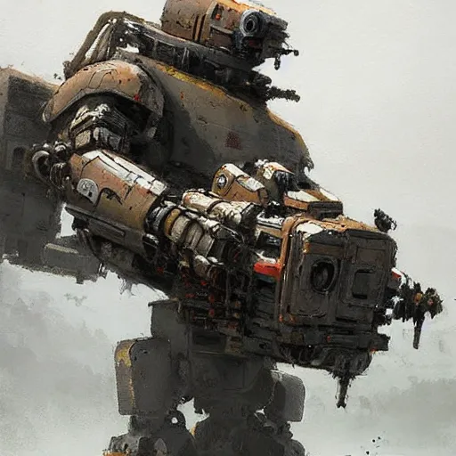 Image similar to mech art by jakub rozalski