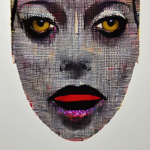 Prompt: portrait of a beautiful woman by damien hirst