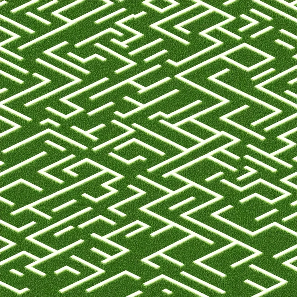 Image similar to wimmelbilder maze made of lawn, isometric, very sharp