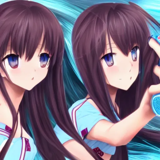 Image similar to a very beautiful young yuuki asuna taking a selfie on 9 / 1 1, full body, long wavy hair, sky blue eyes, full round face, bikini, miniskirt,, cinematic wallpaper