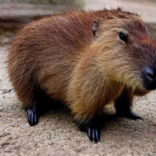 Prompt: cute fluffy smol capybara