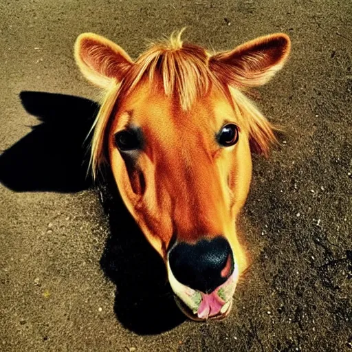 Prompt: “ein Hund, der auf einem Pferd reitet”