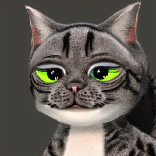 Prompt: cute cat made by unreal engine 5, wonderland