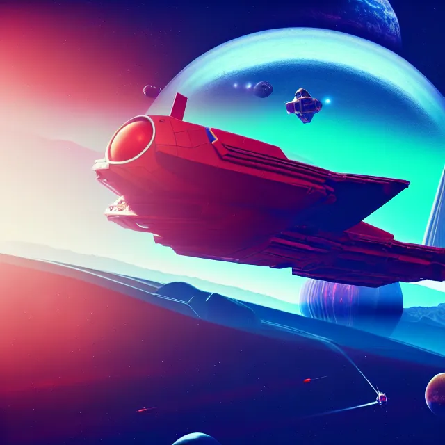 no mans sky spaceship, detailed - engines, high orbit | Stable Diffusion |  OpenArt