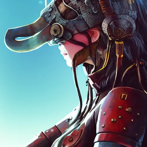 Image similar to cyberpunk viking helmet mask warrior goddess robot ninja fantasy, art gta 5 cover, official fanart behance hd artstation by jesper ejsing, by rhads, makoto shinkai and lois van baarle, ilya kuvshinov, ossdraws