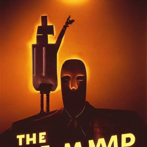 Prompt: the man with robot head movie by david lynch