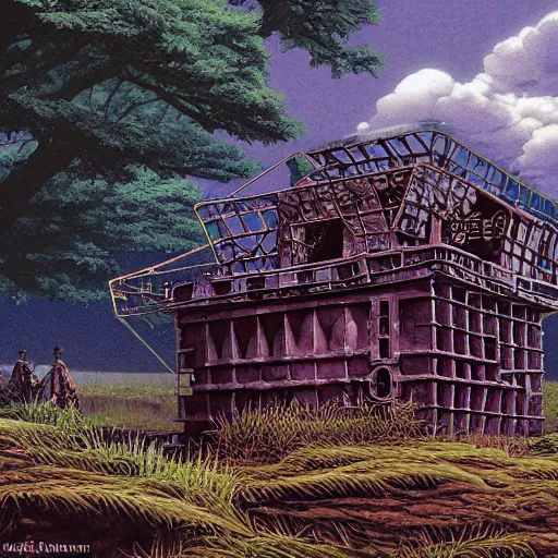Prompt: pillbox paragonpunk fortress half-sunk in a radioactive Swamp, by Colleen Doran and by Angus McBride and by Ted Nasmith, low angle dimetric rendering, centered, 1-point perspective